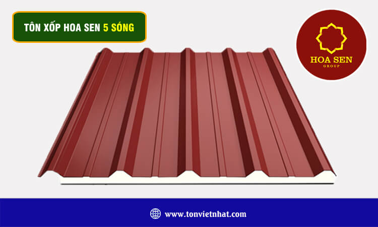 Tôn xốp Hoa Sen 5 sóng 